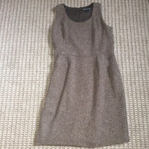 Brown tweed work sheath dress
